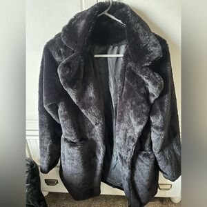 Amazon Black Faux Fur Coat Small